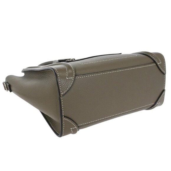 Celine Brown Leather Nano Luggage Tote Bag F-AT-1127 F-CU-1157 155359 - Picture 4 of 10